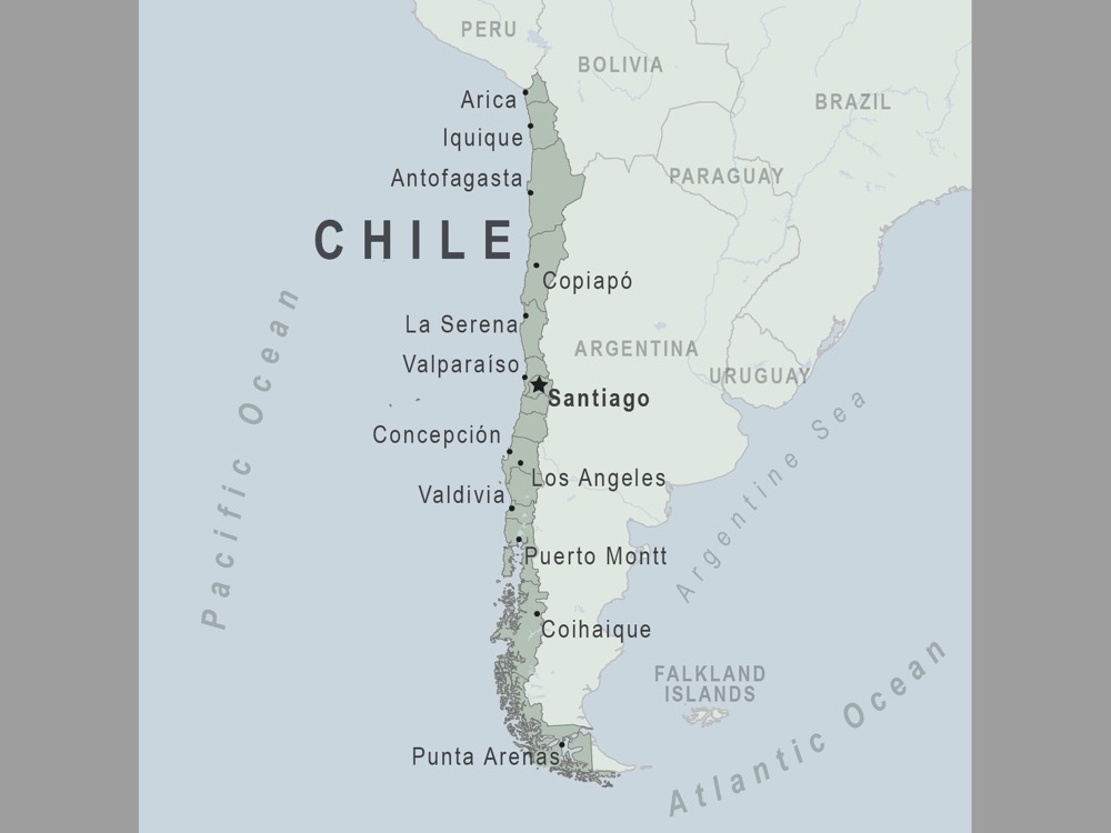 kort over Chile